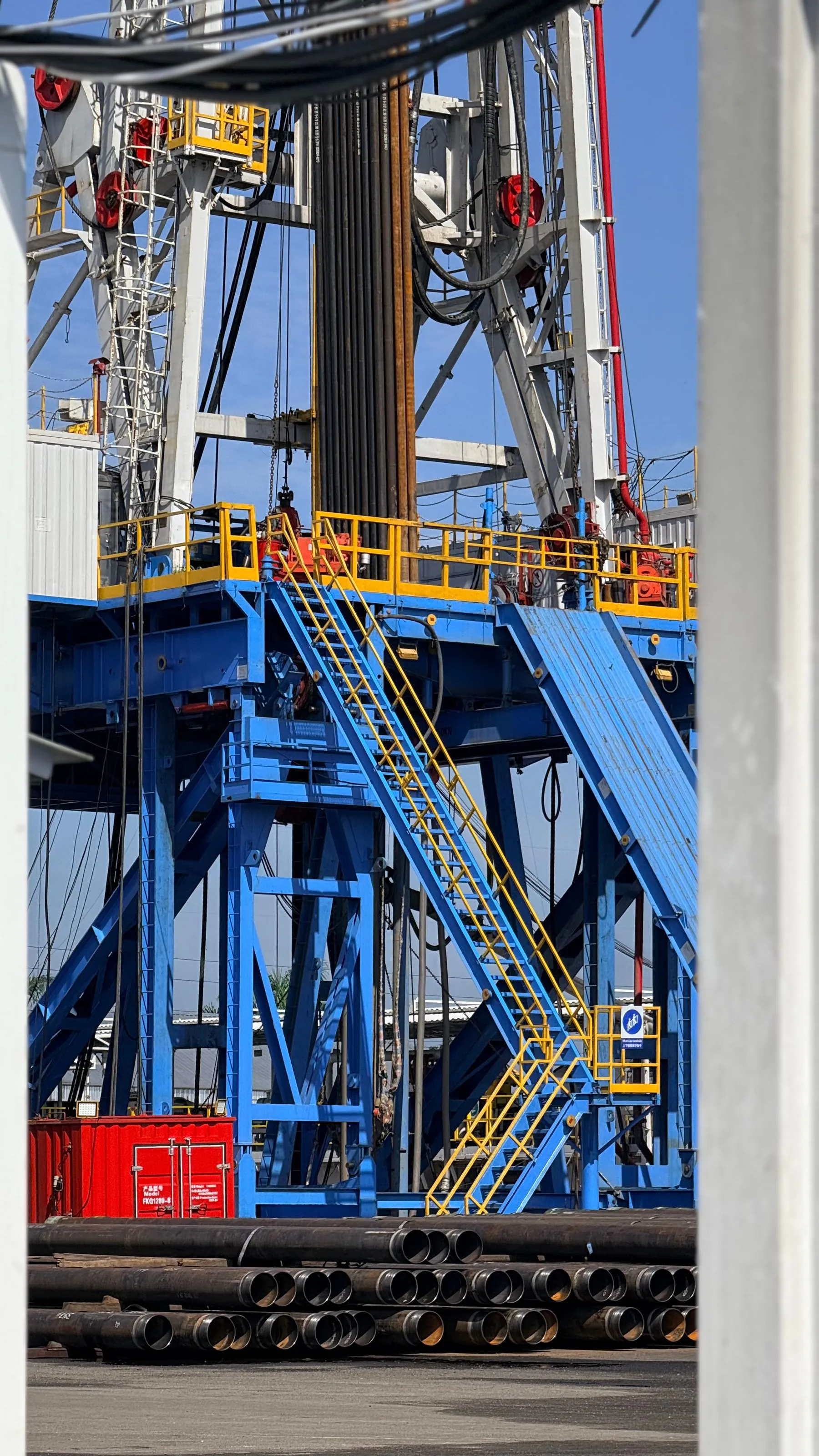 Substructure and stairs of a land drilling rig